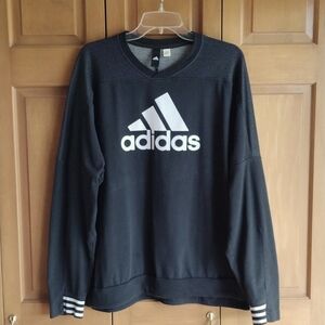 Adidas Long Sleeve Crewneck Sweatshirt Black & White Sz XL